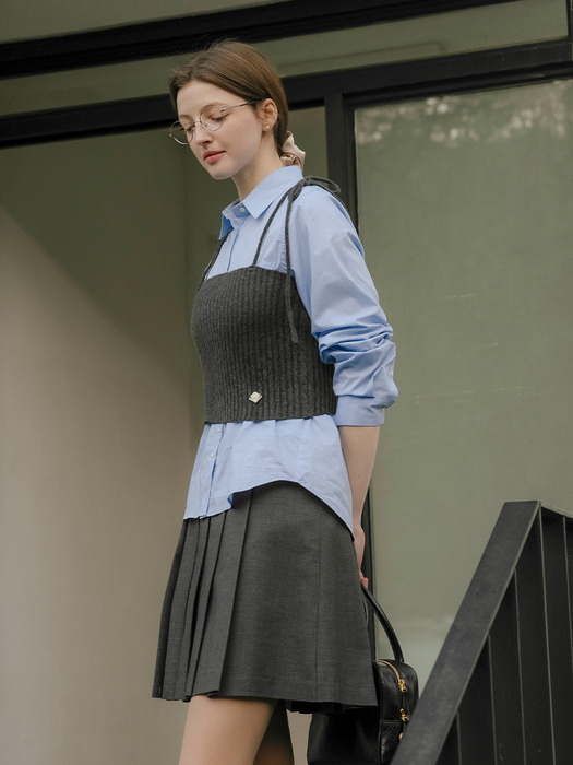 Super fine ramswool bustier_Charcoal - Image 1
