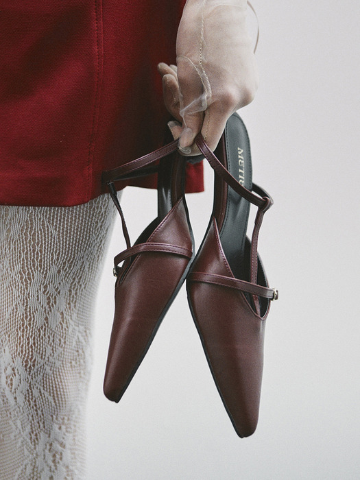 me011 benjamin minimal slim strap mule pumps _4color