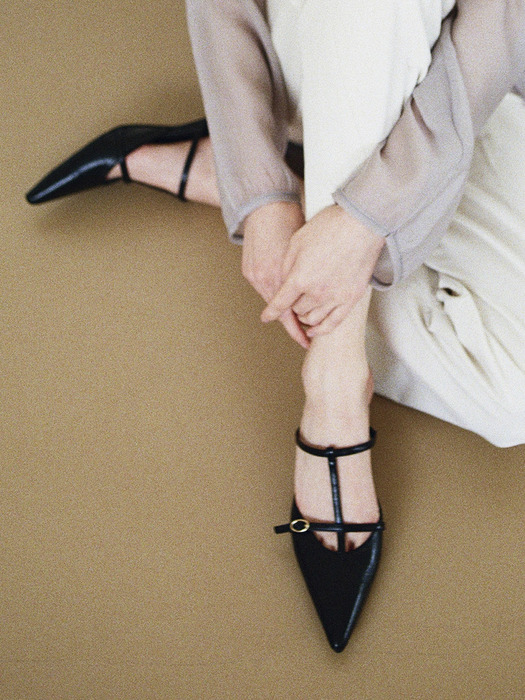 me011 benjamin minimal slim strap mule pumps _4color