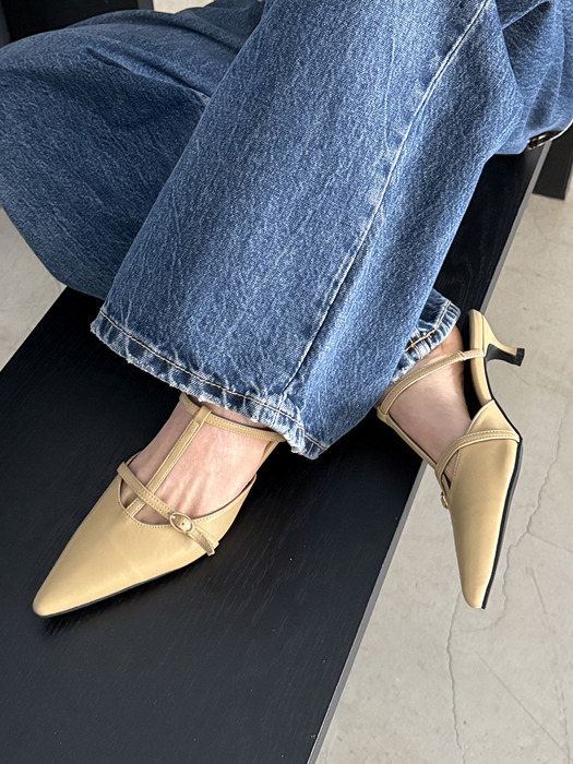 me011 benjamin minimal slim strap mule pumps _4color