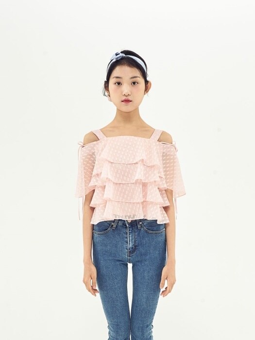 CANCAN PRILL OFF SHOULDER TOP_SALMON PINK