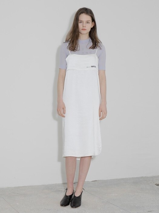 SHELL SLIP DRESS_white