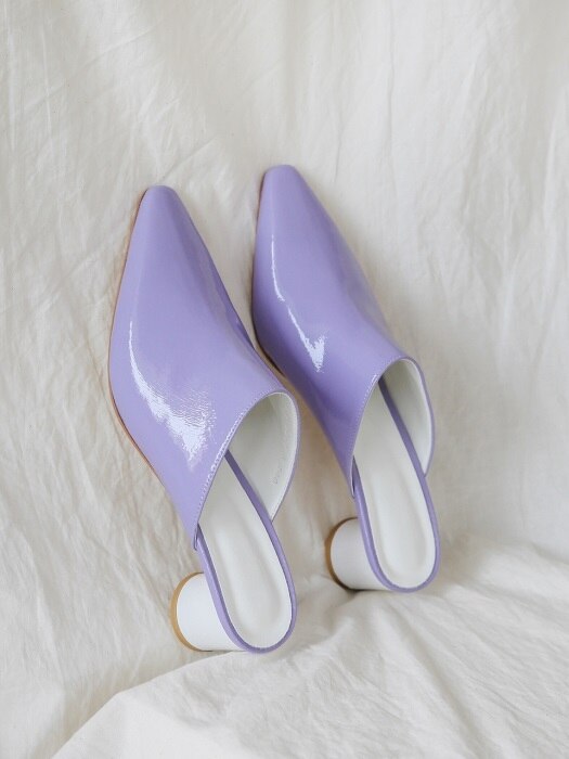 LW18SM-1-5 Pointy mule w/ round heel_Crinkled lavender