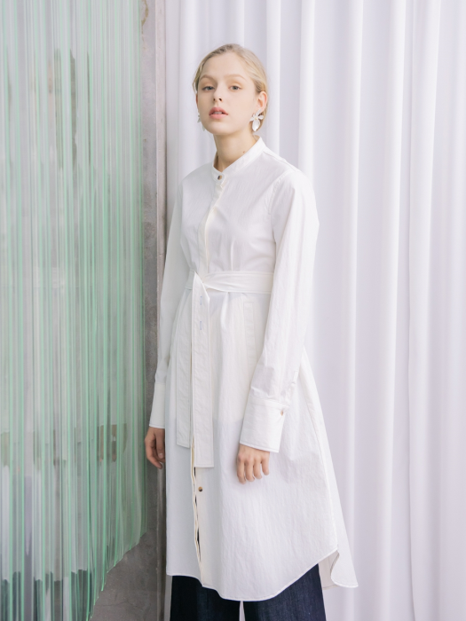 Clean A line Shirtdress_WH