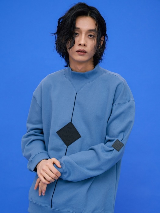 Square point Sweatshirts [Dusty-blue]