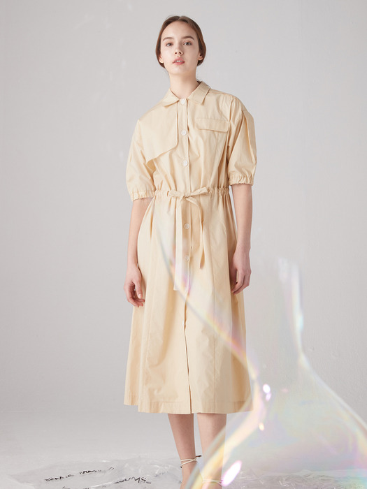 Summer trench onepiece - Custard yellow