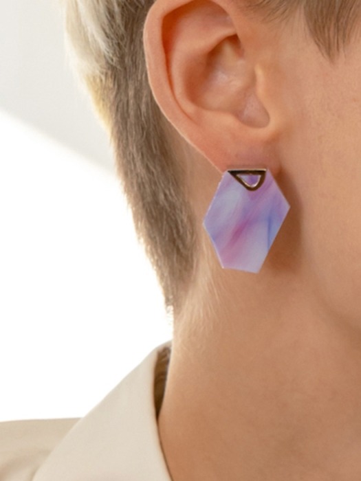 Mini Pebble Earrings (blue&pink mix)