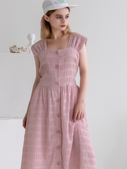 Back Ribbon Sleeveless Dress Pink