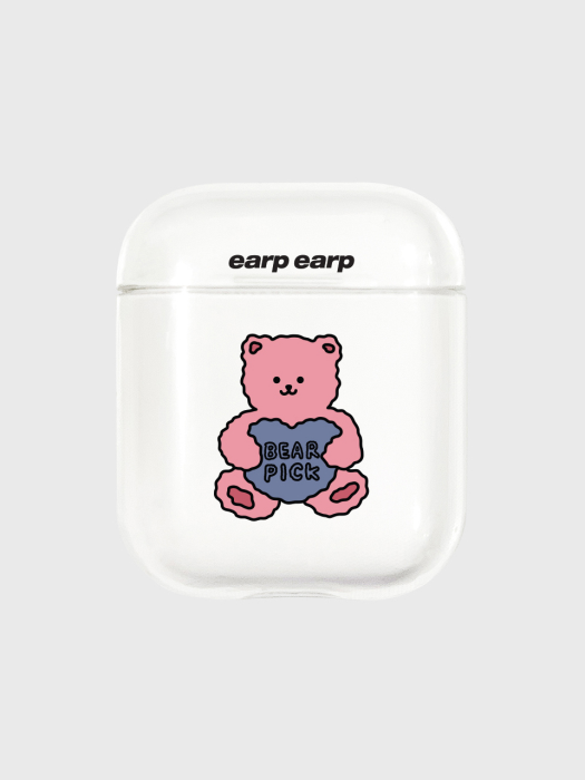 pink Bear pick-clear(Air pods)