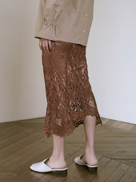 SENTIMENTAL SKIRT LIGHT BROWN