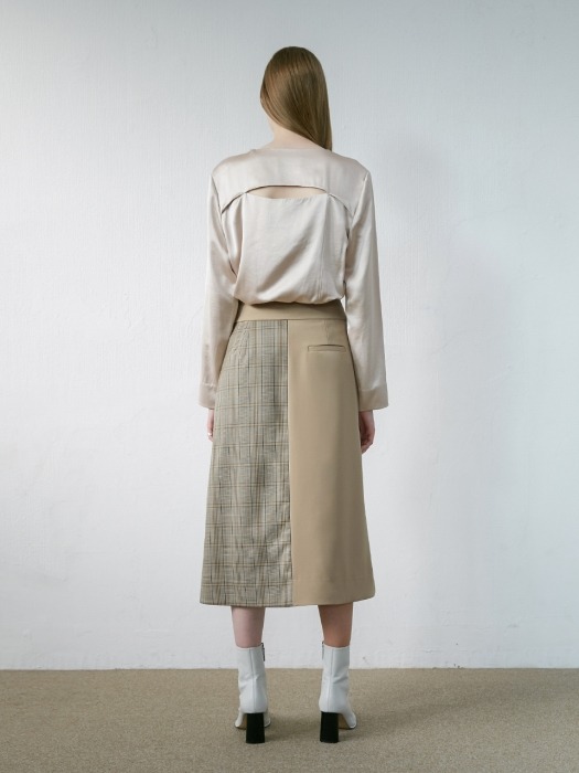 A Line Wrap Skirt(Beige)