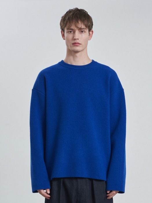 캐시미어 블렌드 코쿤 스웨터(Cobalt Blue)