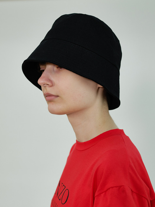 Basic Cotton Bucket Hat (Black)