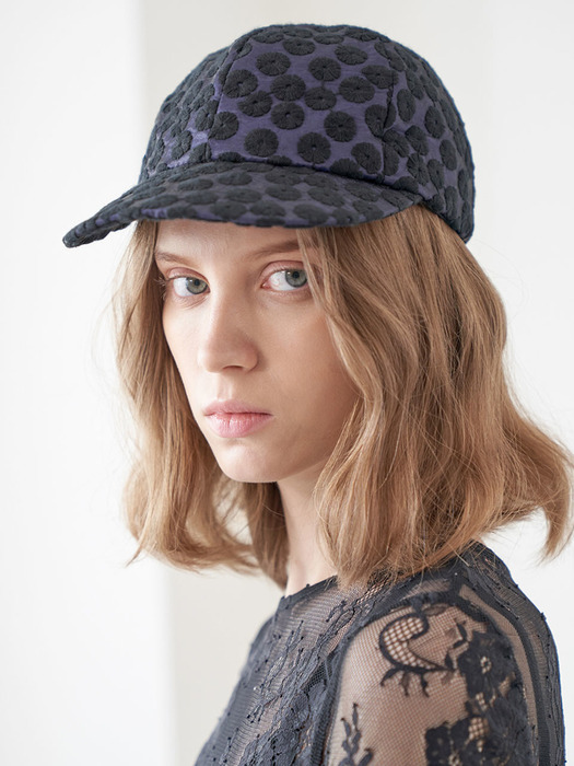 BALL CAP-FLORAL LAYER BLACK