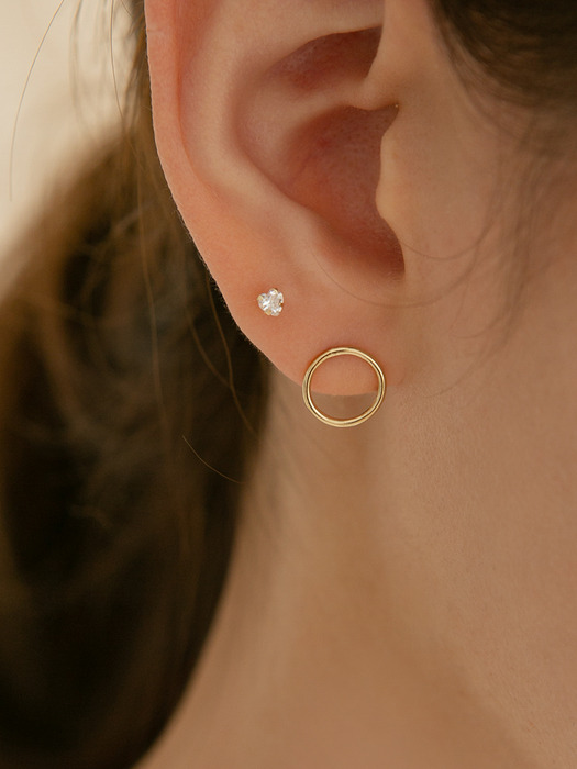 14k gf circle round earrings (14k 골드필드)