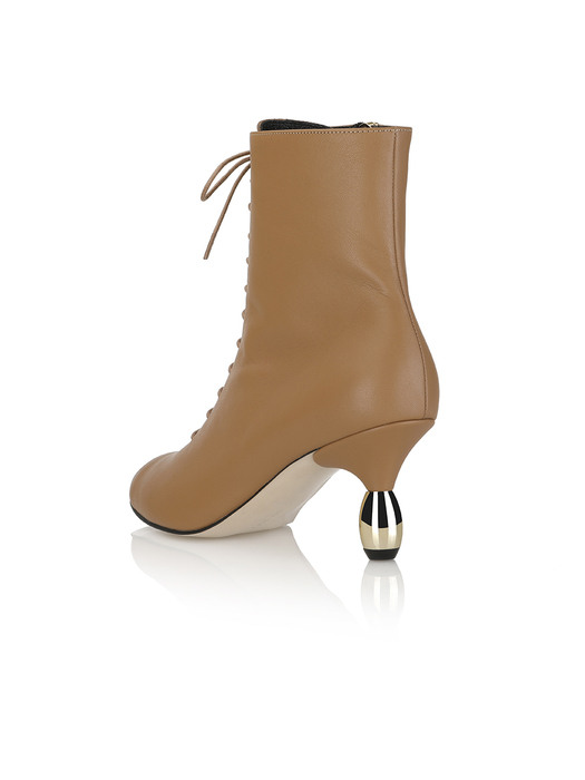 Amber Lace-up Boots / B559 Camel+Black