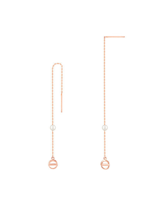 14k gold e chain pearl earrings ETE-01011