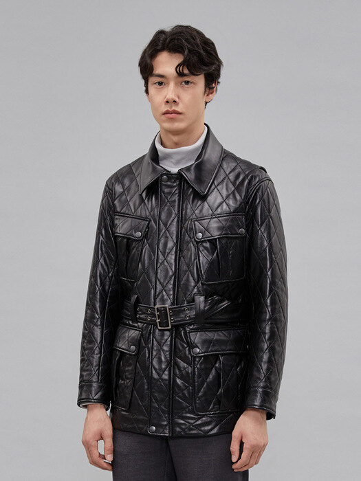 Messina Quilting Leather Jacket   