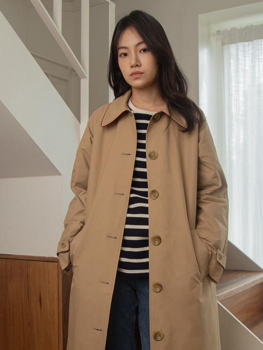 Piping Trench Coat_beige