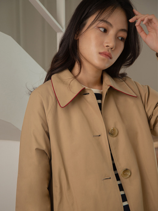 Piping Trench Coat_beige