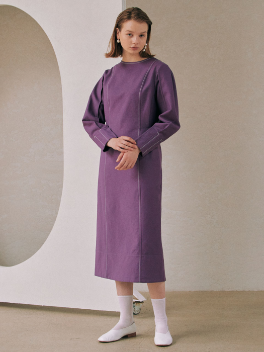 Vanessa Stitch Dress_Purple