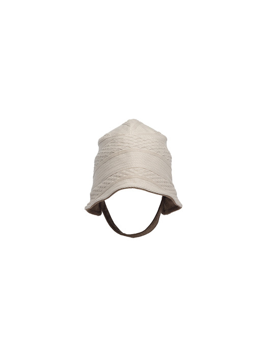 Jane bonnet & snap button strap - Ivory