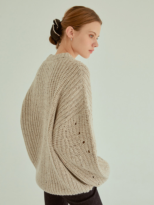 Cookie round wool knit(oatmeal)
