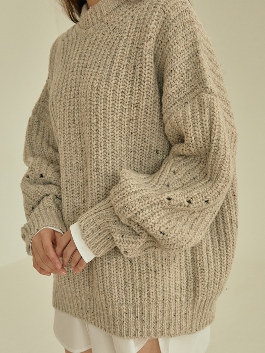 Cookie round wool knit(oatmeal)