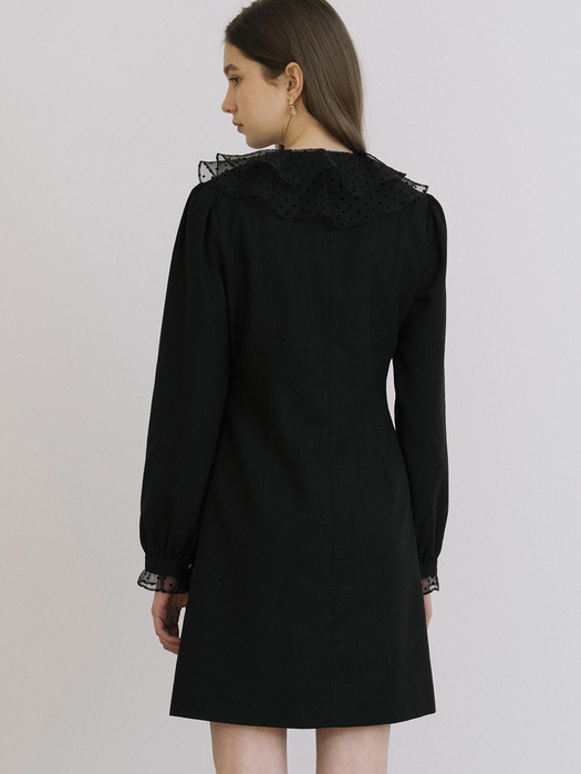 monts 1213 wrinkled collar dress (black)