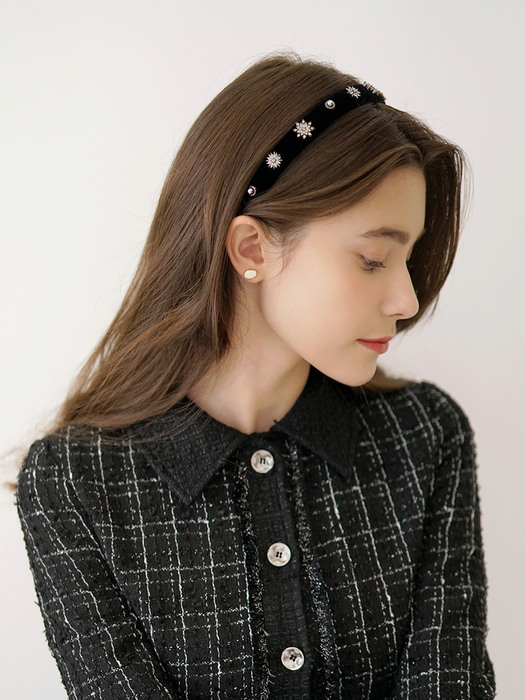 Swarovski Black Pearl Crystal Hairband