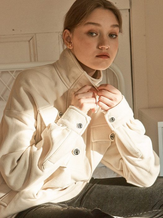 Button Point Sweatshirts_ Ivory