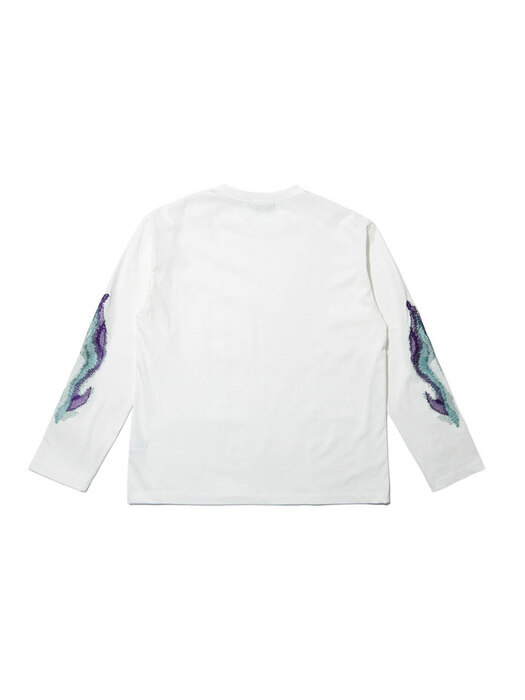 [black label] flame embroidery t-shirt_CLTAM20271WHX