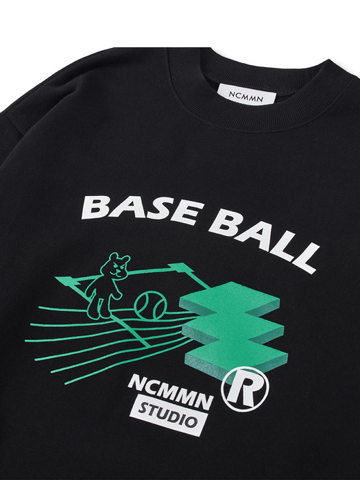 BASEBALL PRINT SWEATSHIRT BK