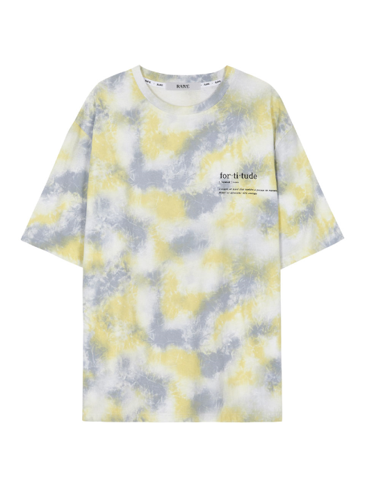 Tie Dyed Lettering Tee in Yellow VW1ME052-52