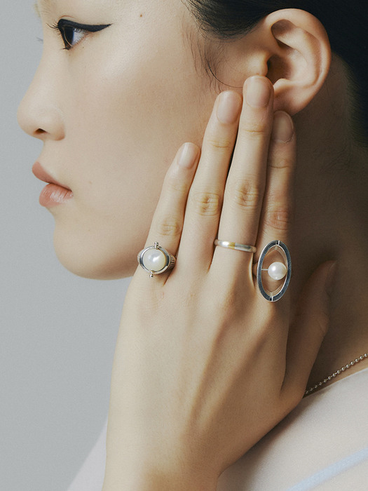 타원 고누 진주 반지_Oval gonu pearl ring