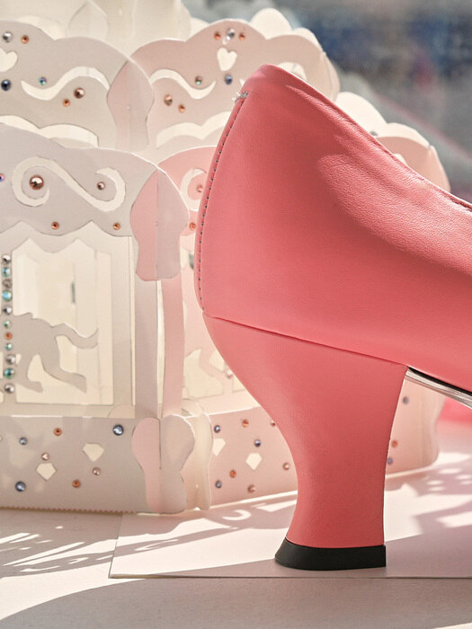 [리퍼브][235]1277 Belinda Square Shape Pumps Heel-pink