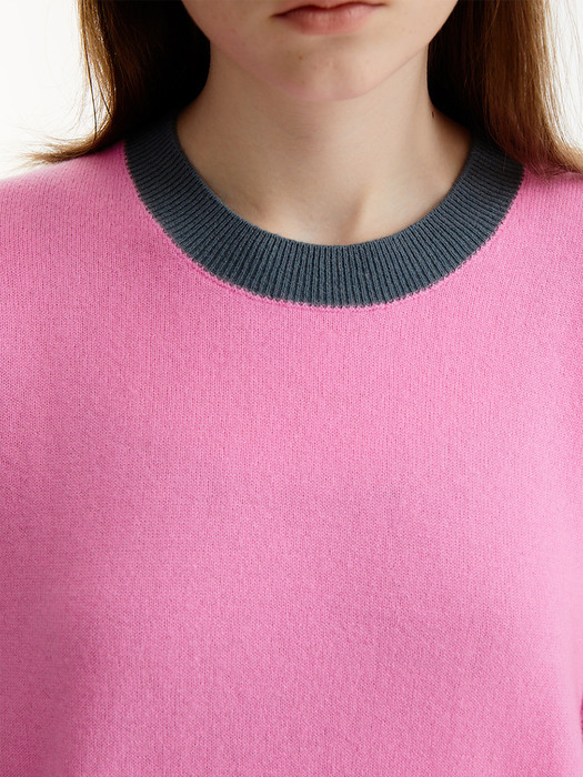 KONTRA PULLOVER_PINK&CHARCOAL