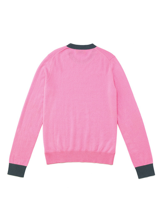 KONTRA PULLOVER_PINK&CHARCOAL