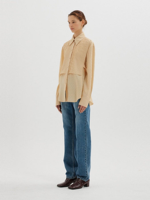 TINTUCK Pintucked Shirt - Beige