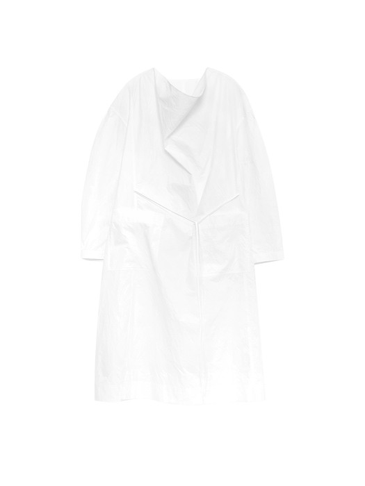 DRAPED COTTON DRESS WHITE