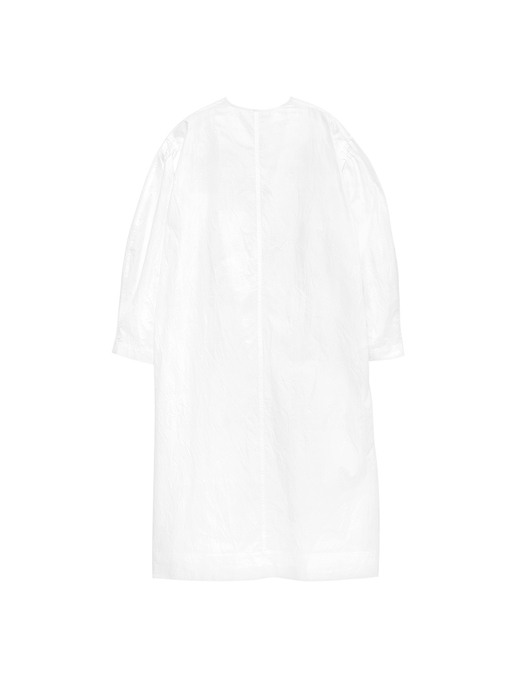 DRAPED COTTON DRESS WHITE