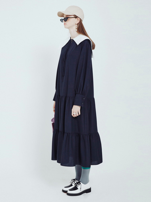 Saillor Collar Loose Dress_QWDAX21650NYD