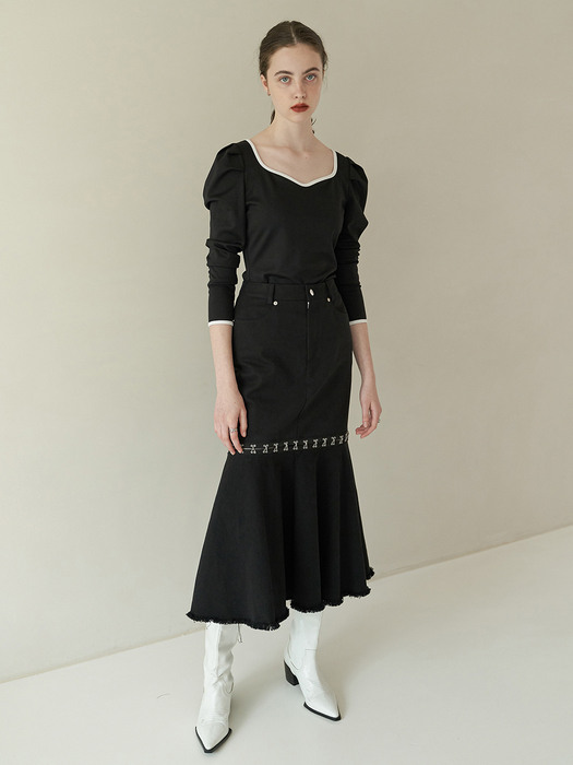 Two-way hook skirt (black)