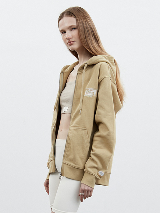 CLASSIC LOGO HOODIE ZIPUP beige