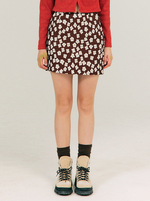 Fall Jacquard Mini Skirt_Brown