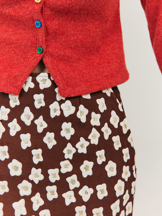 Fall Jacquard Mini Skirt_Brown