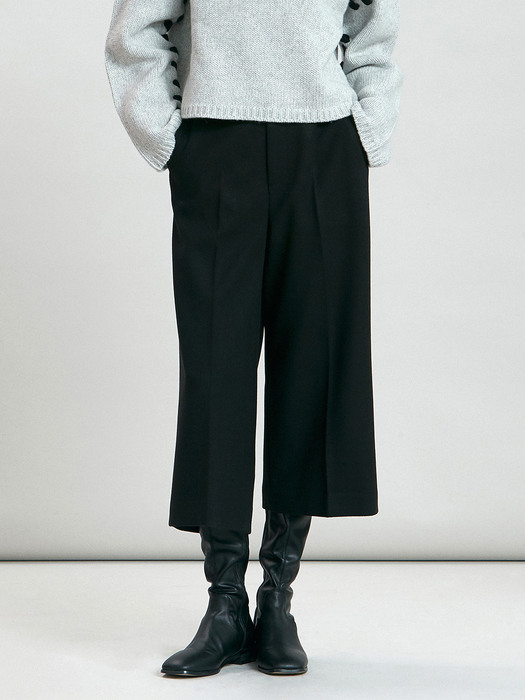 cropped wide pants (black)