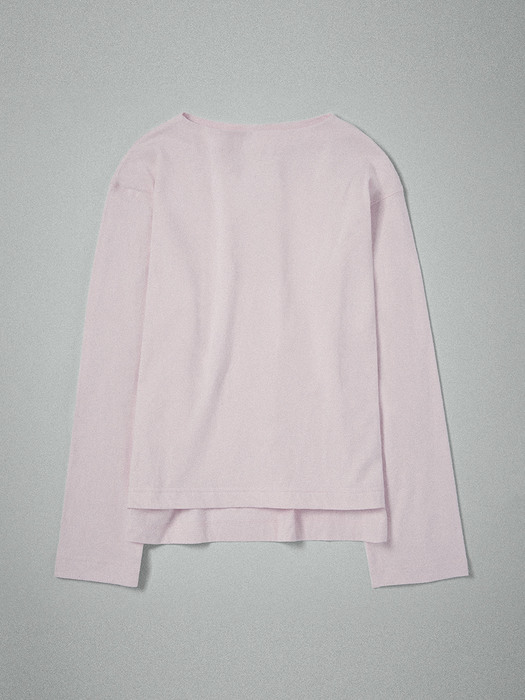  Boatneck long shirt in pink cotton 