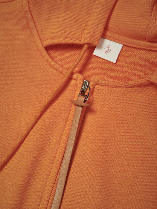 Orange zip hoodie with signature puller 