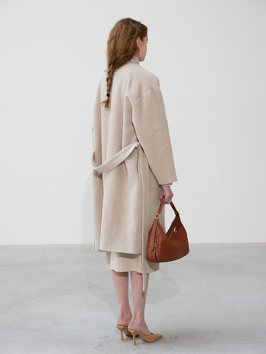 Wool alpaca minimal robe-coat